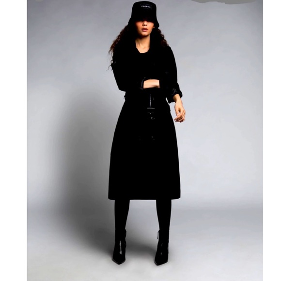 Jacob Jackets & Blazers - Jacob Fitted Black Medium Length Trench Coat